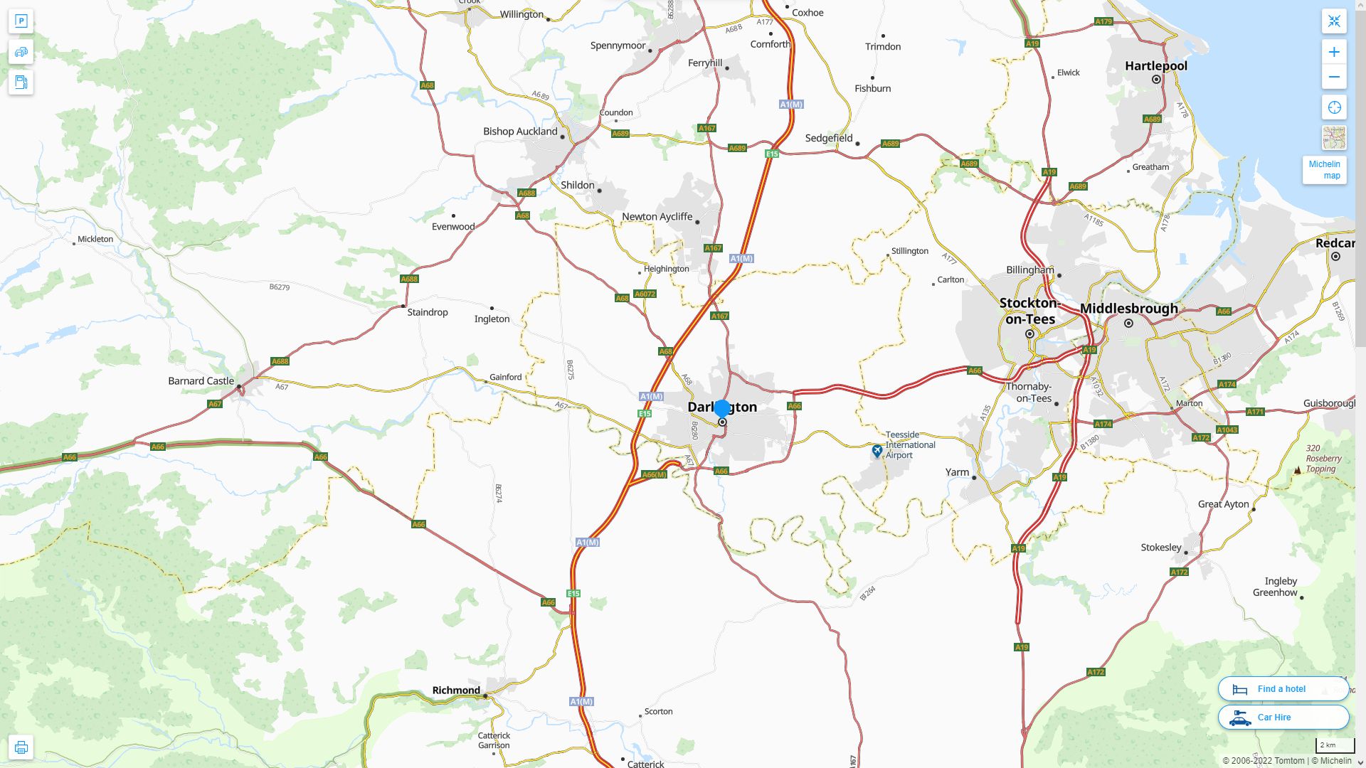 Darlington Highway and Road Map
